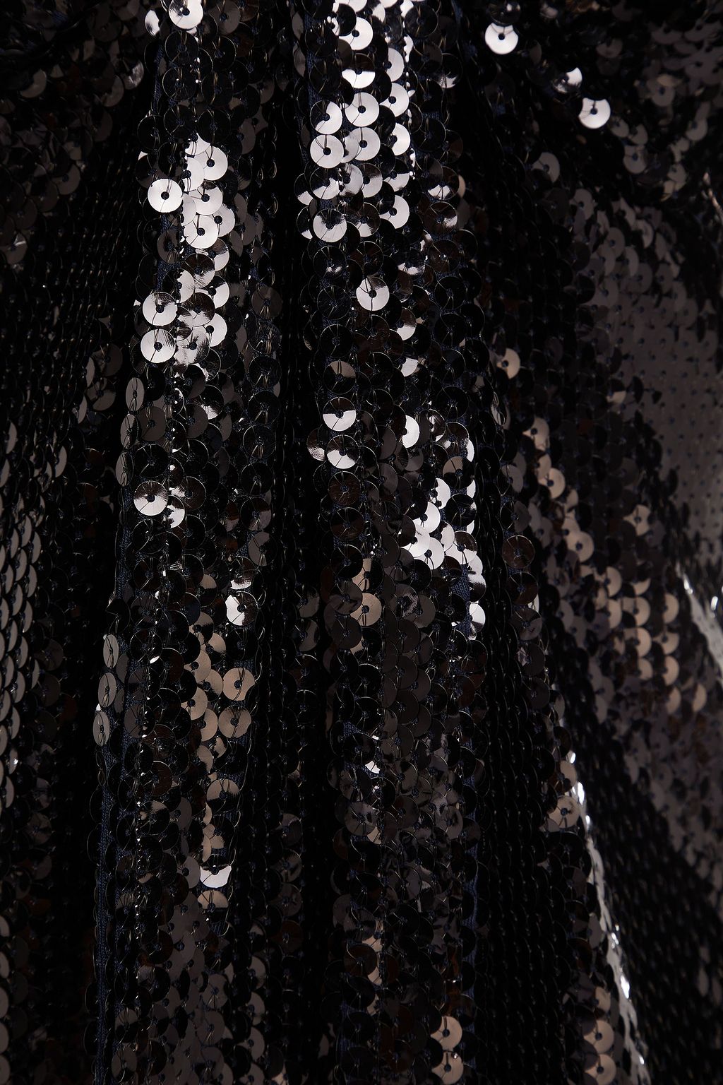 RABANNE Knotted sequined jersey top