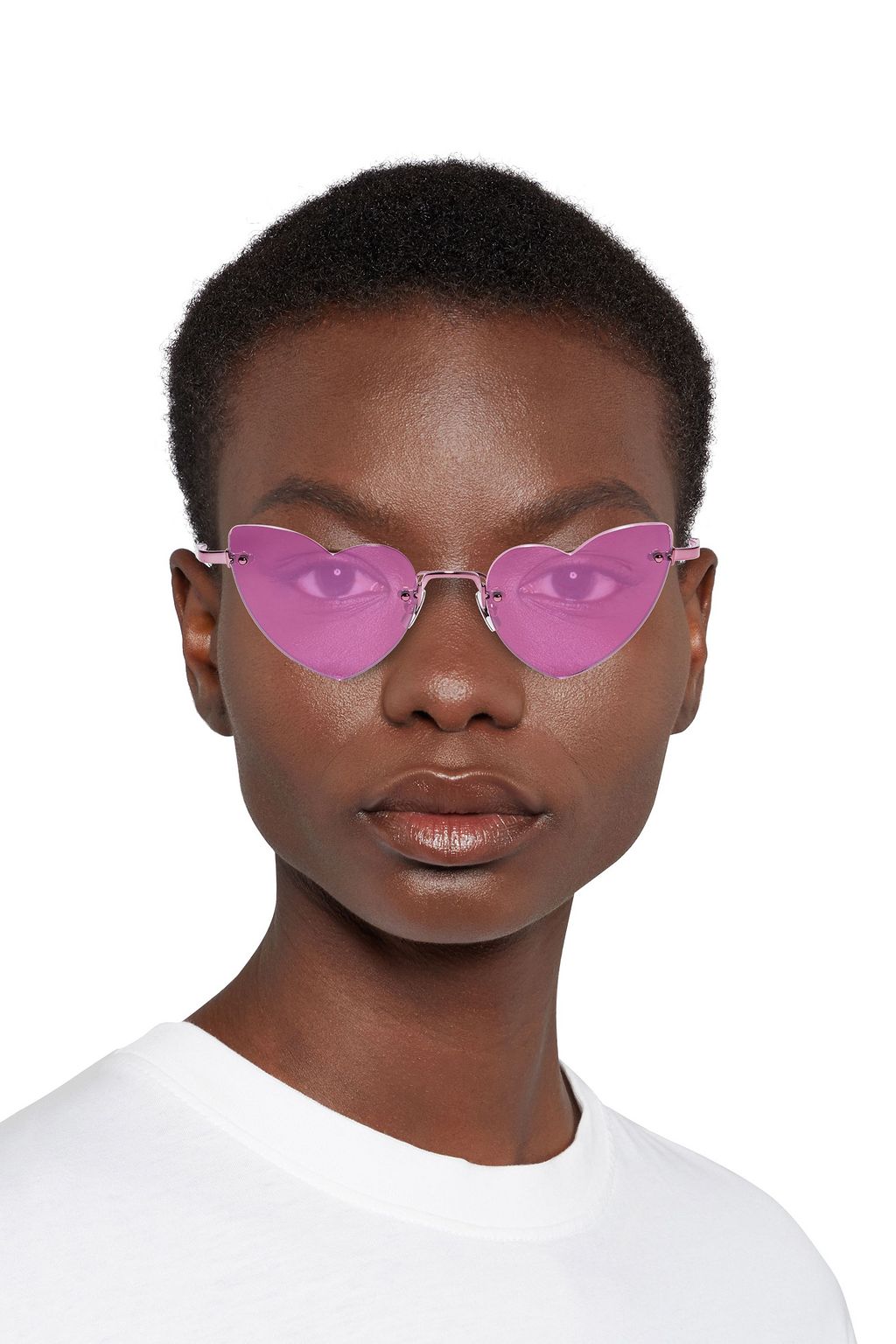 SAINT LAURENT Loulou cat-eye coated metal sunglasses