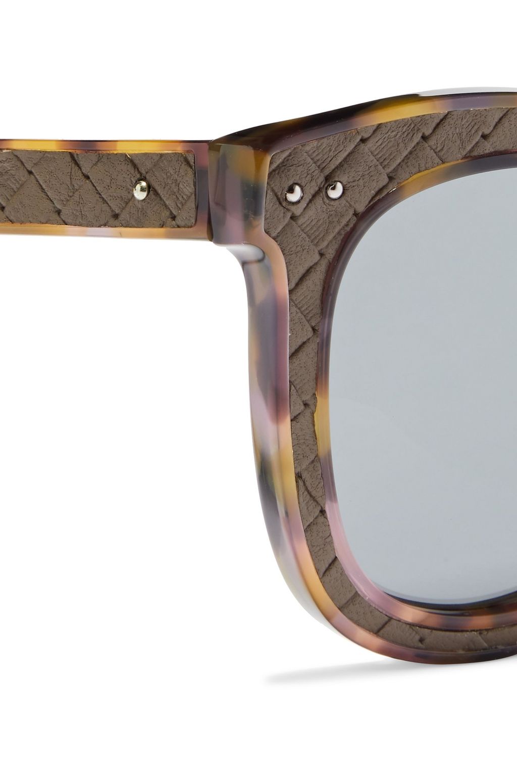 BOTTEGA VENETA D-frame quilted tortoiseshell acetate sunglasses