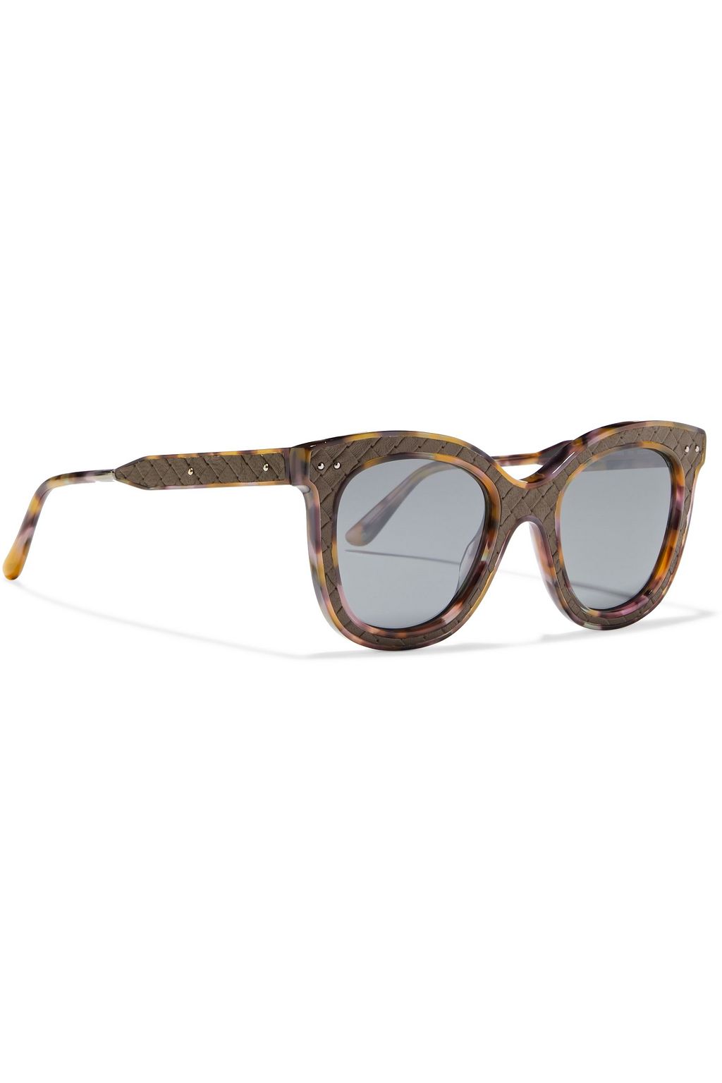 BOTTEGA VENETA D-frame quilted tortoiseshell acetate sunglasses