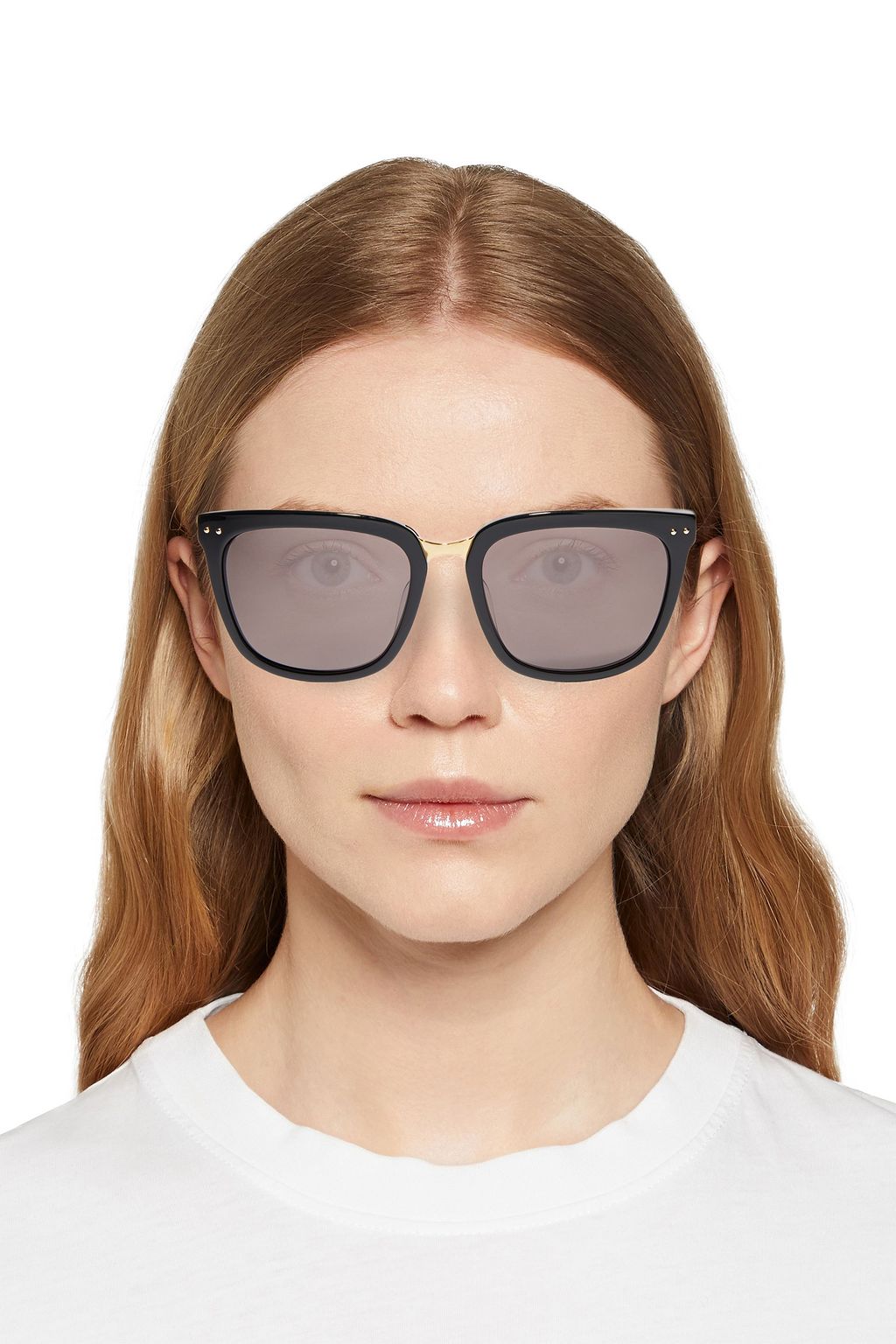BOTTEGA VENETA D-frame gold-tone and acetate sunglasses