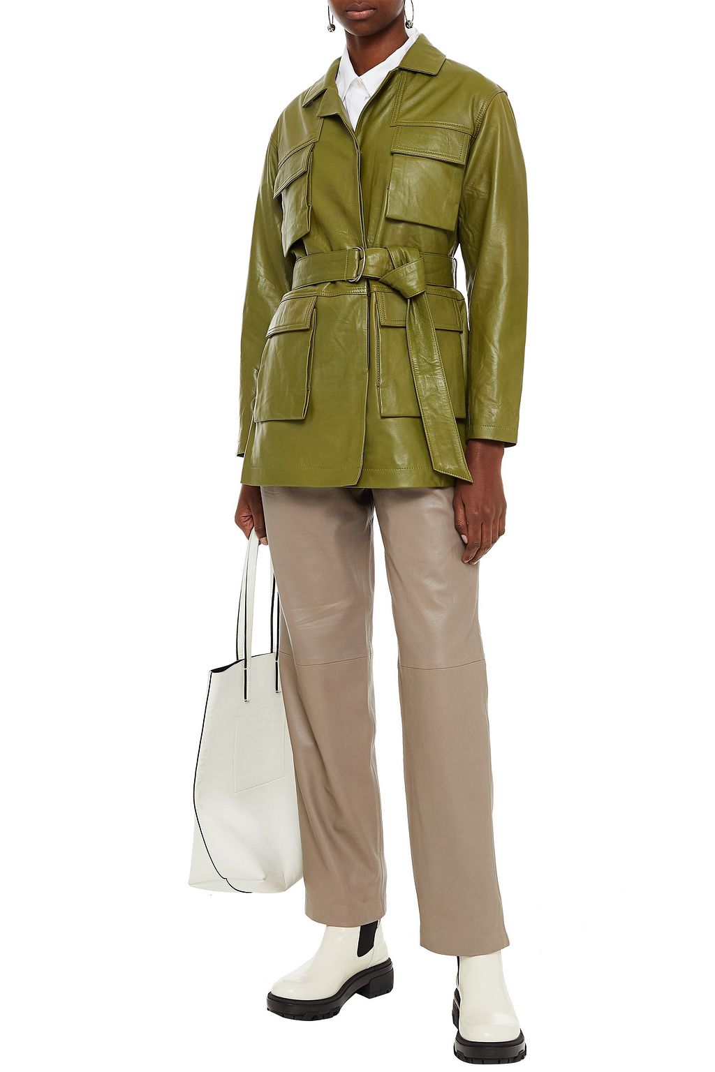 MUUBAA Chloe belted leather jacket
