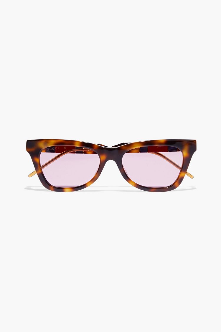 gucci round tortoiseshell acetate sunglasses