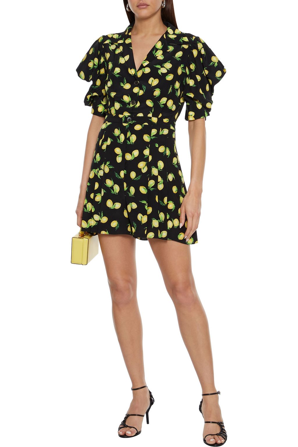MICHAEL KORS COLLECTION Gathered printed silk crepe de chine playsuit