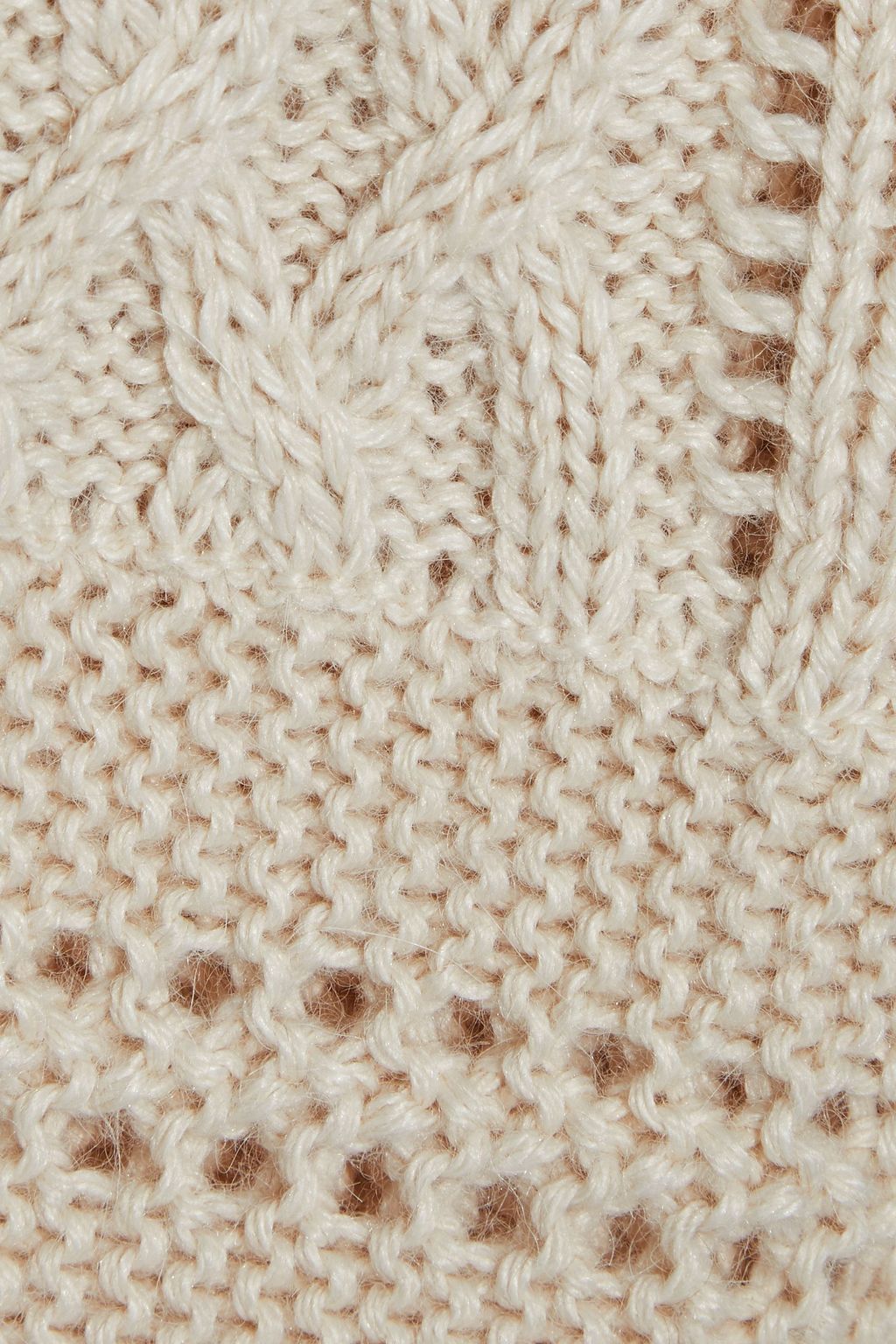 SEE BY CHLOÉ Ruffled pointelle and cable-knit sweater