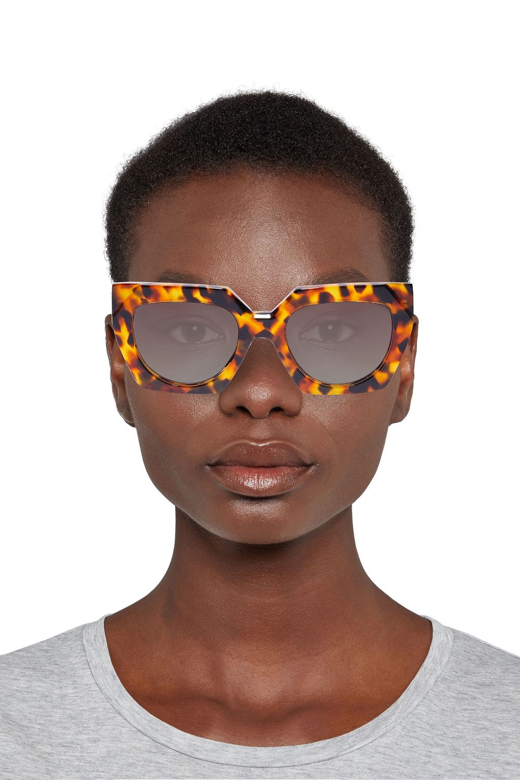 GANNI Square-frame tortoiseshell acetate sunglasses