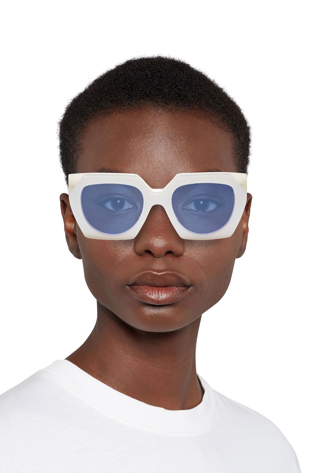 GANNI Sonnenbrille mit eckigem Rahmen aus Azetat