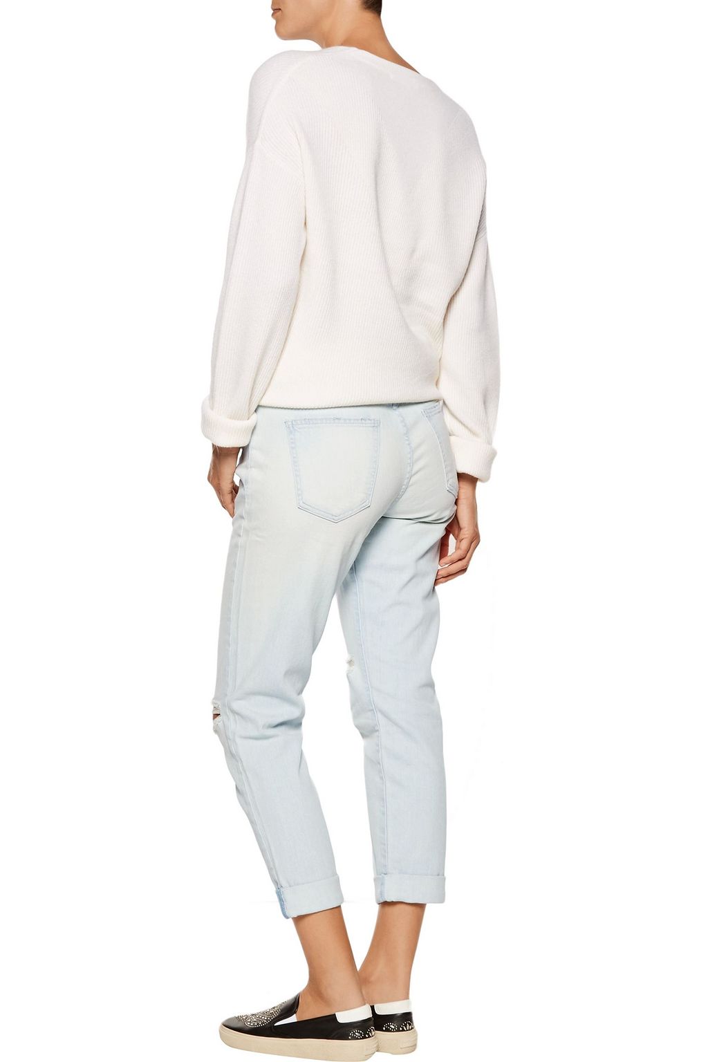 CURRENT/ELLIOTT The Fling cropped distressed mid-rise straight-leg jeans
