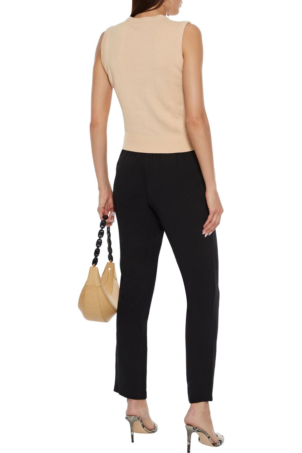 MICHAEL KORS COLLECTION Gathered silk-crepe straight-leg pants