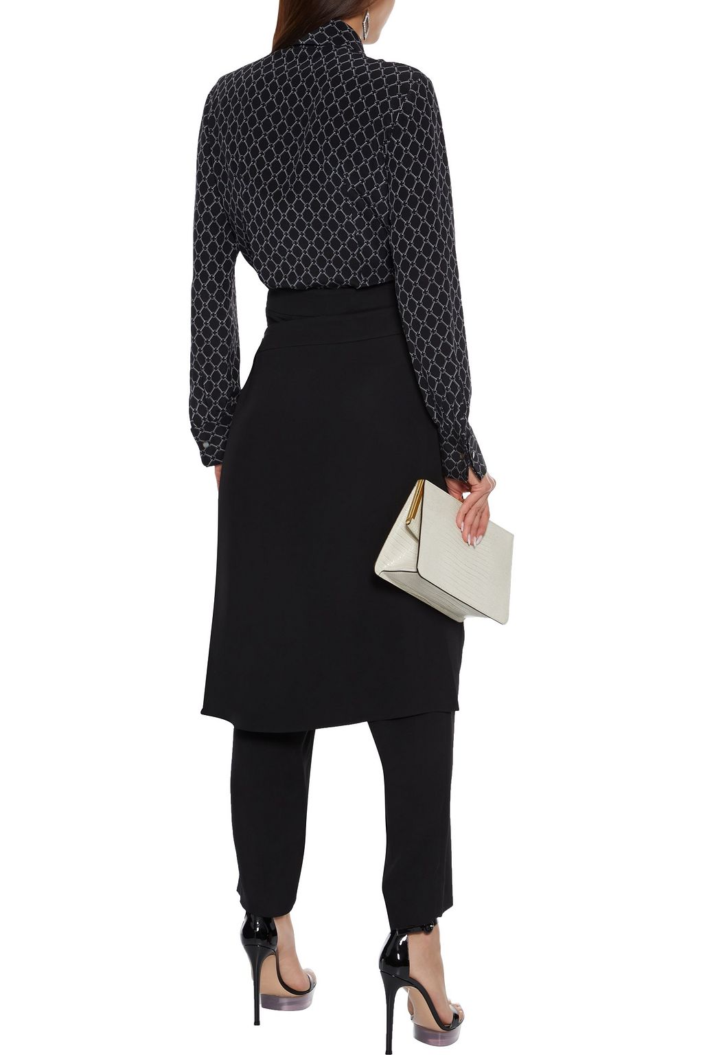 MICHAEL KORS COLLECTION Pussy-bow printed silk crepe de chine blouse