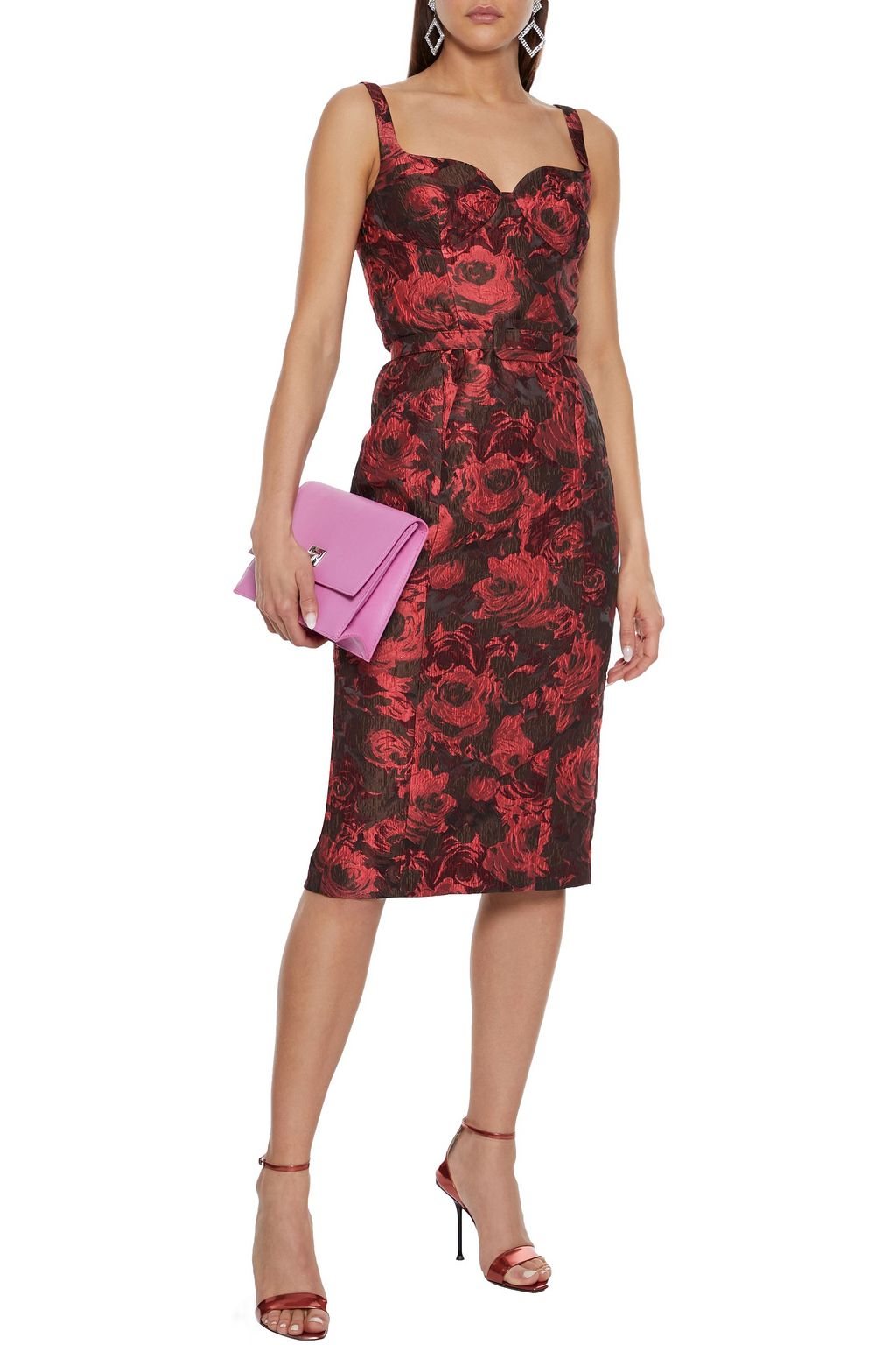 MICHAEL KORS COLLECTION Belted brocade dress