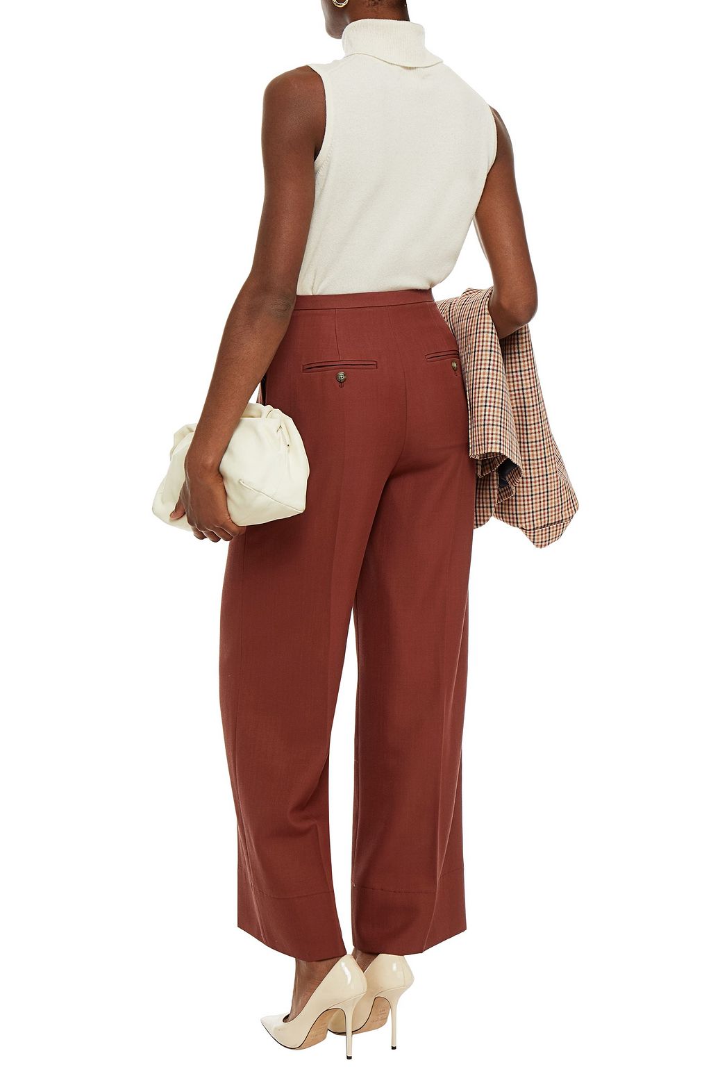 TORY BURCH Wool-crepe wide-leg pants