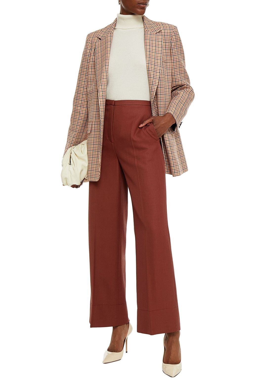 TORY BURCH Wool-crepe wide-leg pants