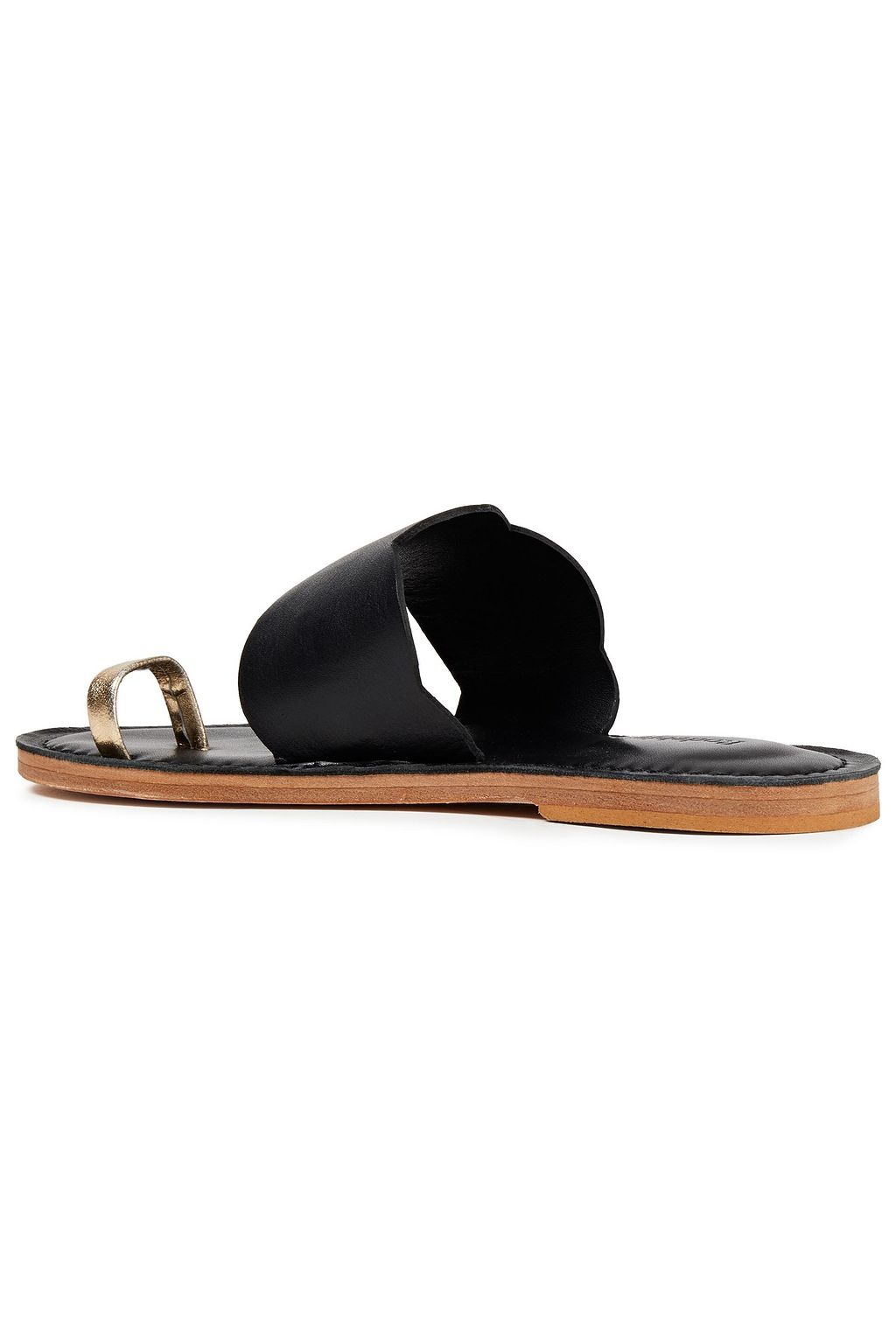 RODEBJER Metallic-trimmed leather slides