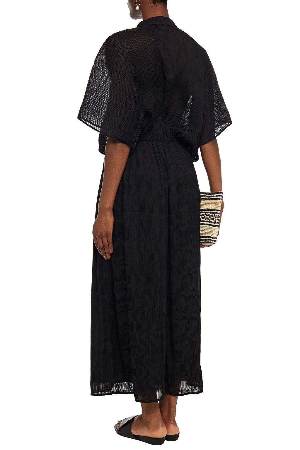 RODEBJER Gathered crepon maxi dress