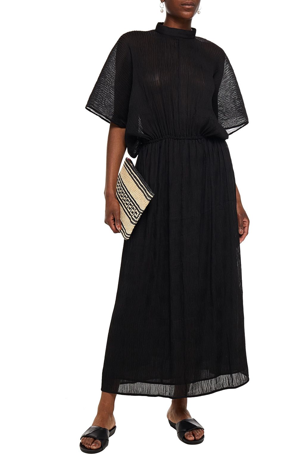 RODEBJER Gathered crepon maxi dress