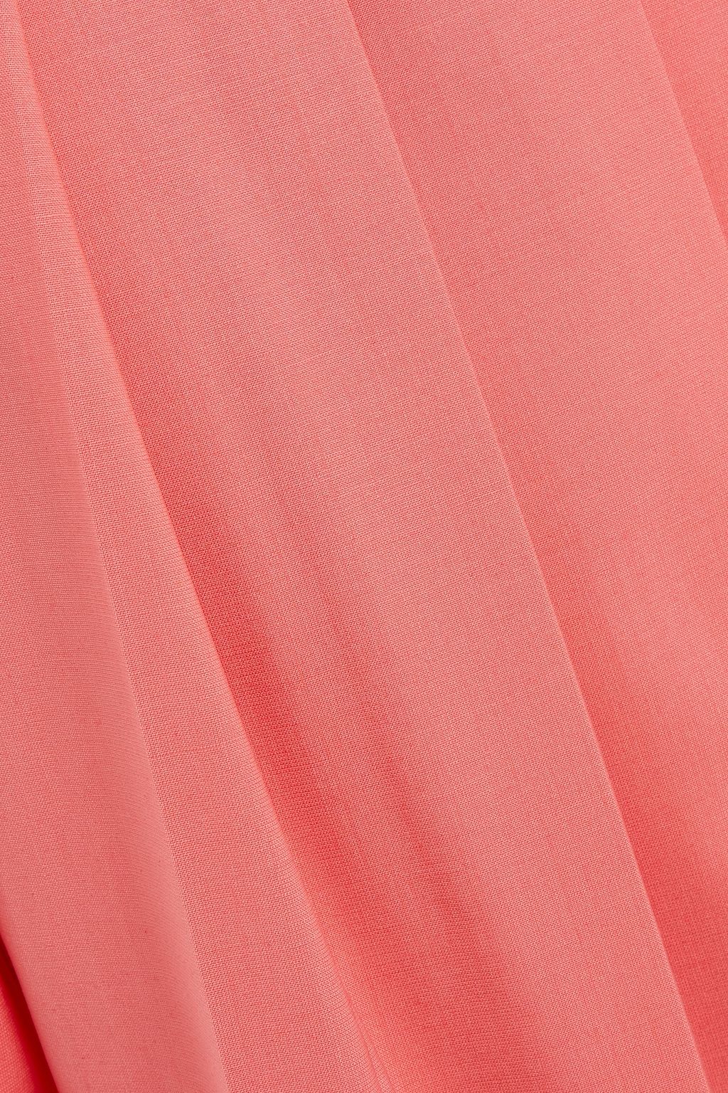 JOSEPH Pleated wool-blend midi skirt