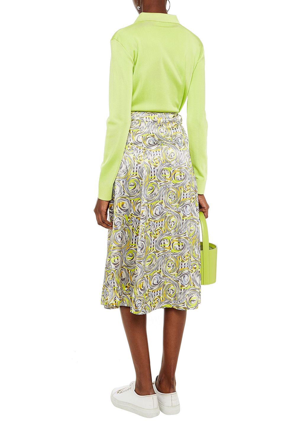chartreuse maxi skirt