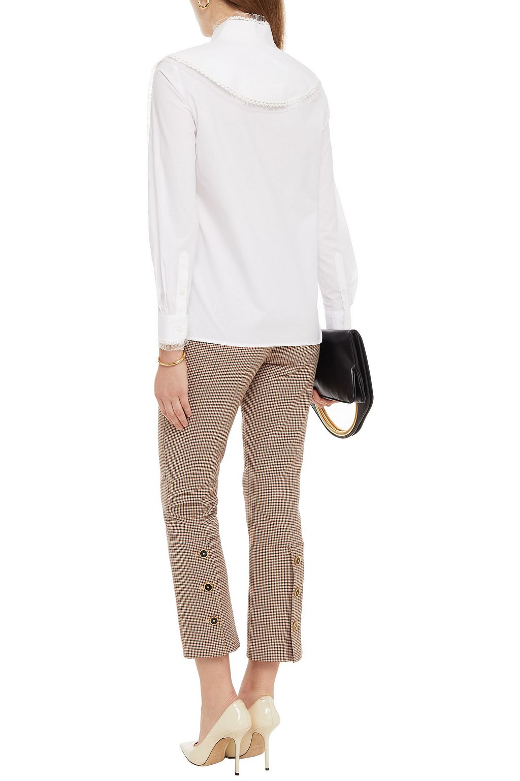 TORY BURCH Hemd aus Baumwollpopeline mit Häkelbesatz