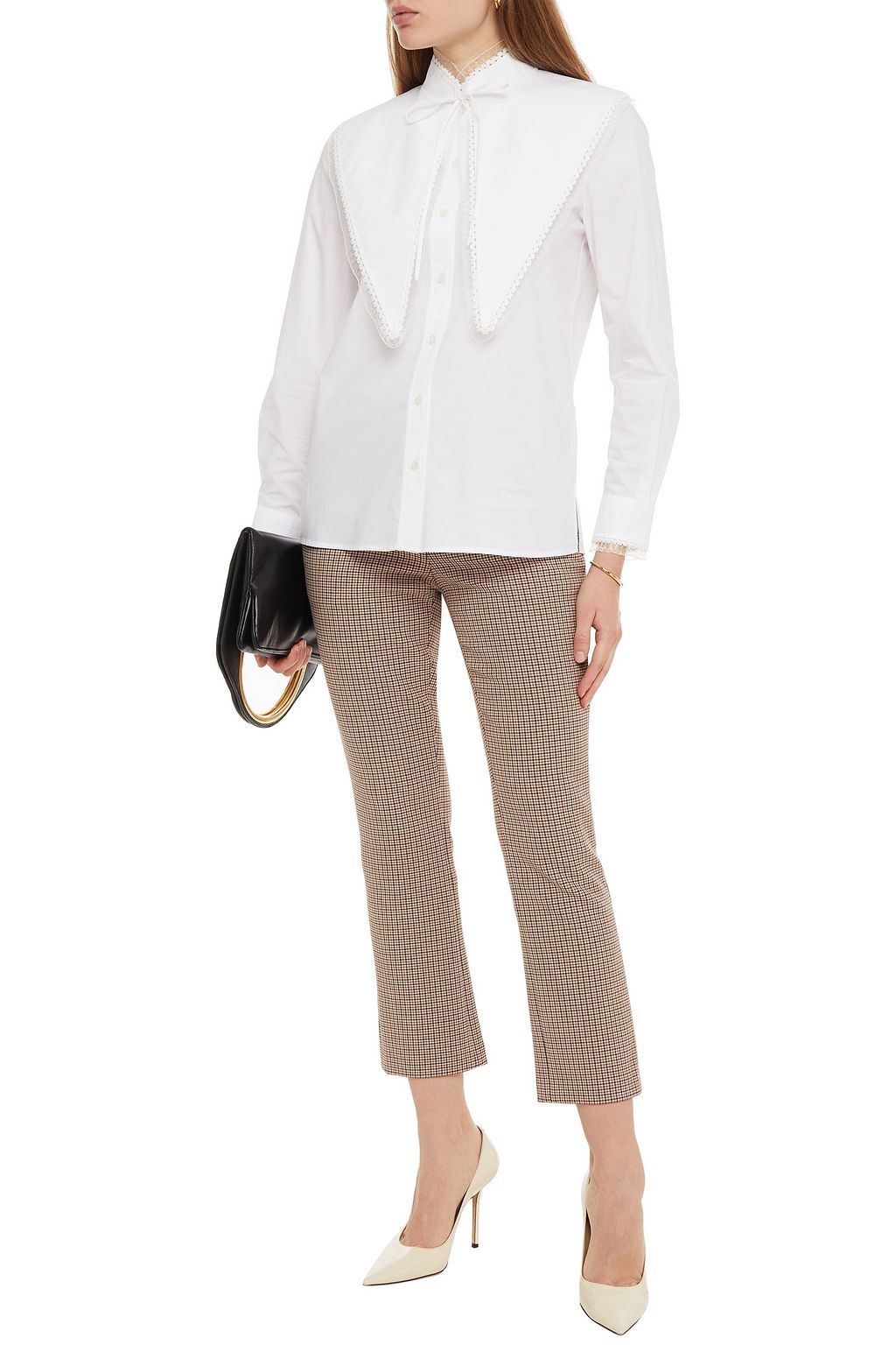 TORY BURCH Hemd aus Baumwollpopeline mit Häkelbesatz
