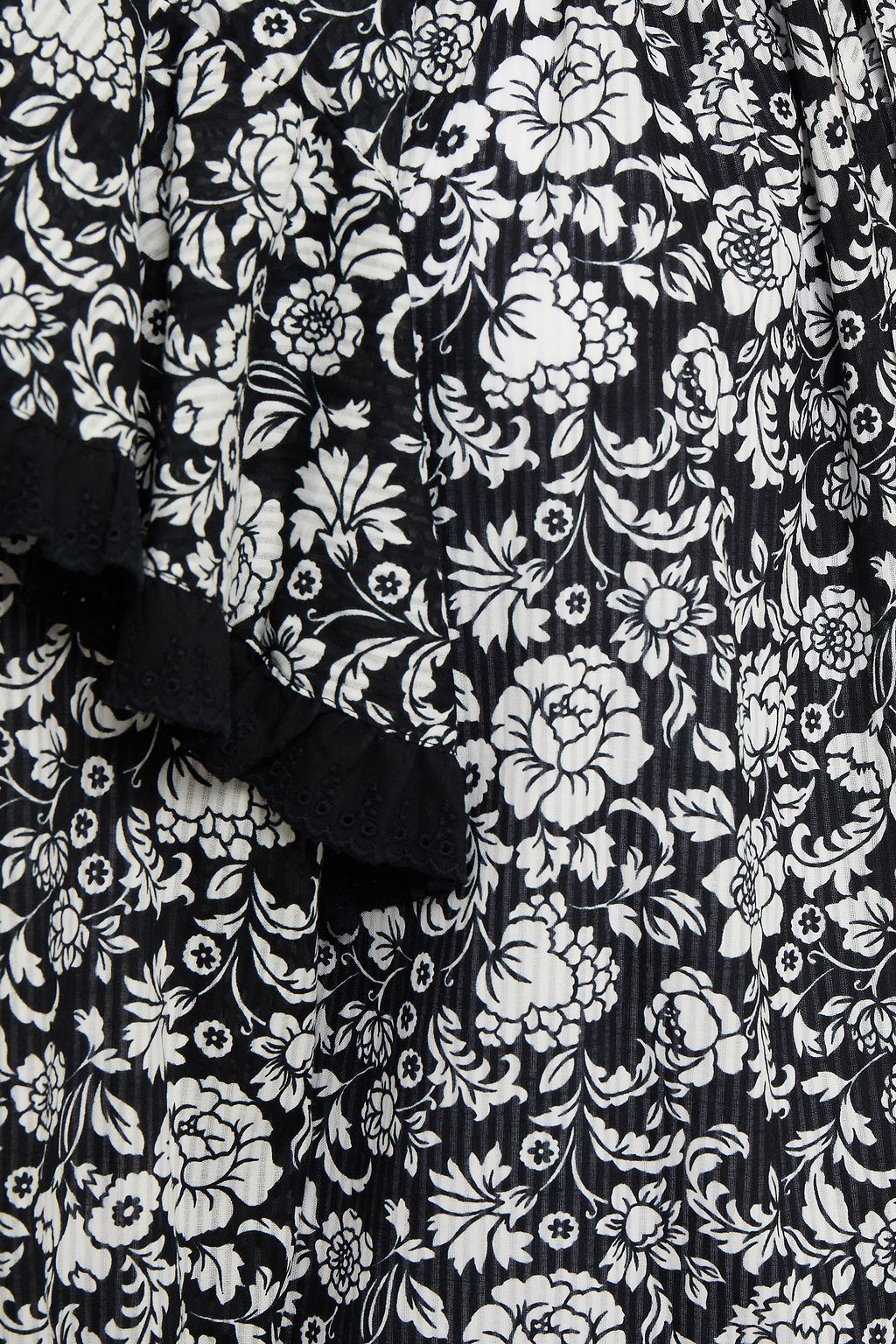 SEE BY CHLOÉ Ruffled floral-print cotton-jacquard blouse