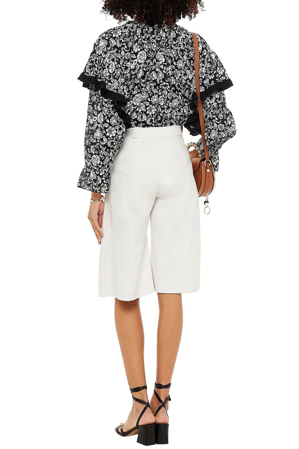 SEE BY CHLOÉ Ruffled floral-print cotton-jacquard blouse