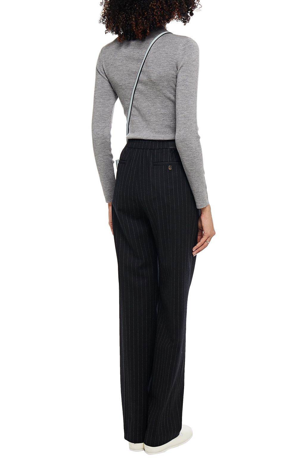 LOULOU STUDIO Moretta pleated pinstriped stretch-wool straight-leg pants