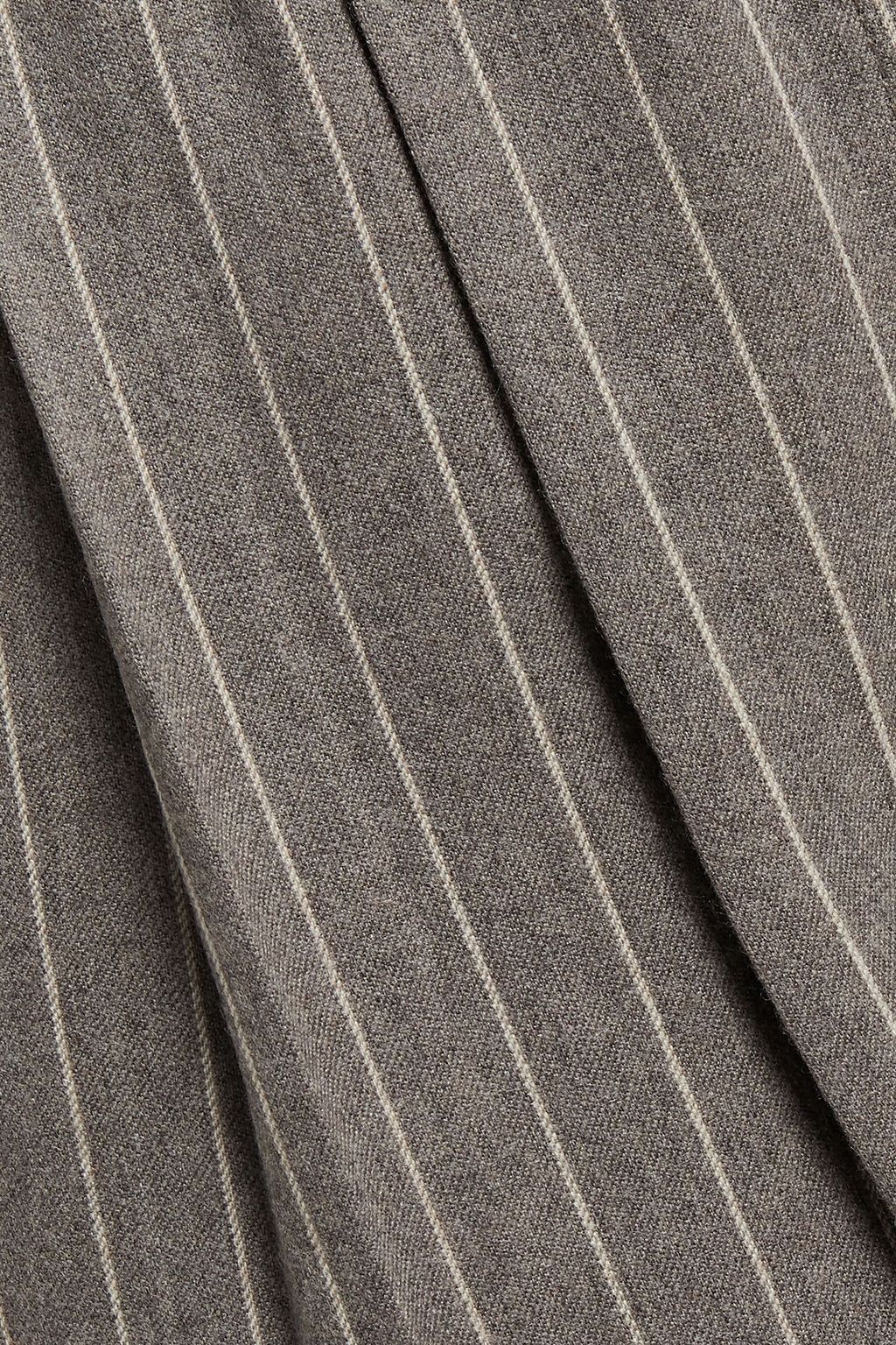 LOULOU STUDIO Moretta pleated pinstriped stretch-wool straight-leg pants