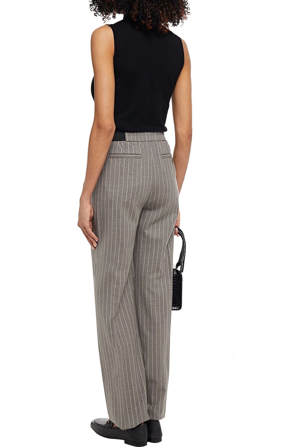 LOULOU STUDIO Moretta pleated pinstriped stretch-wool straight-leg pants