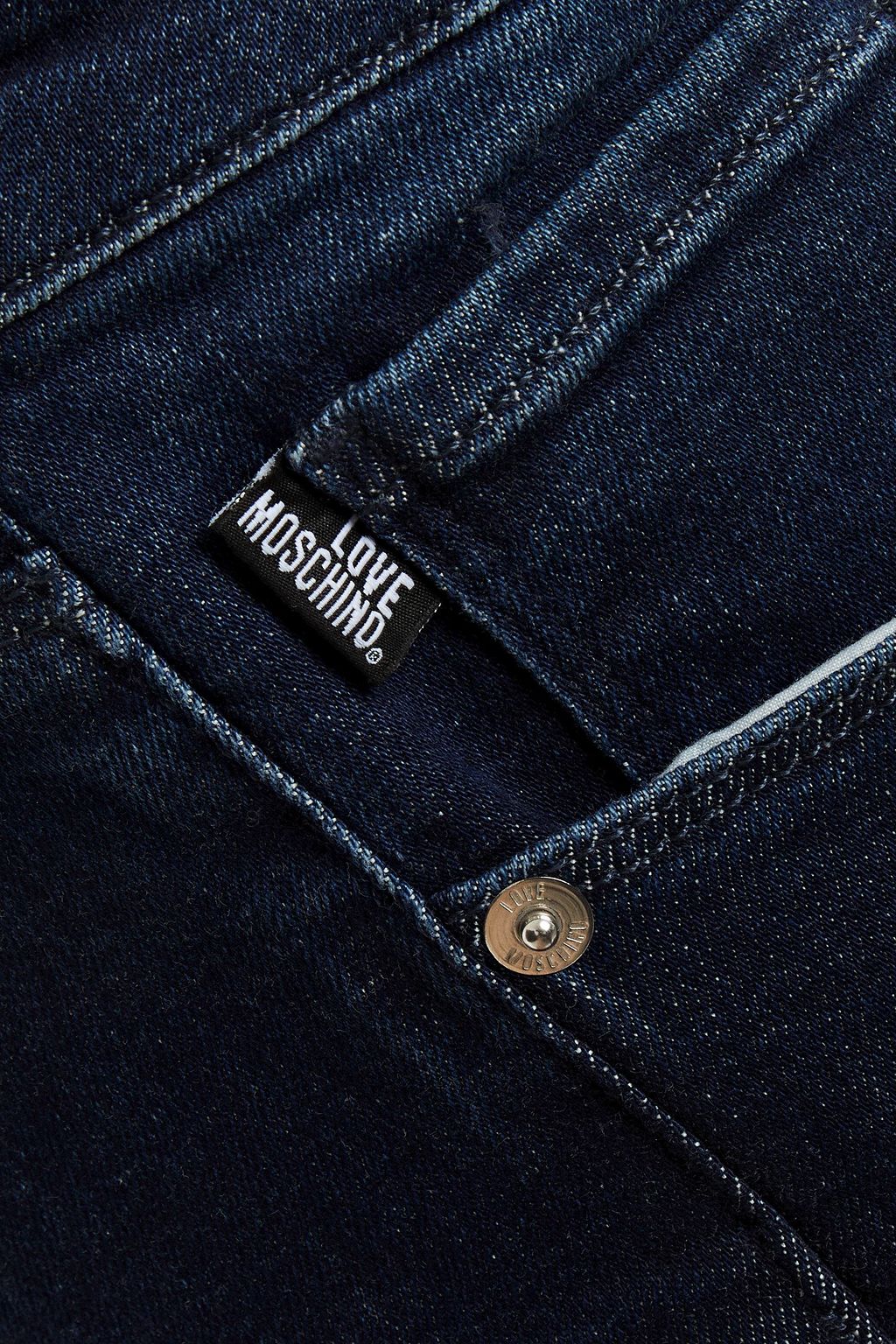 LOVE MOSCHINO Faded mid-rise slim-leg jeans