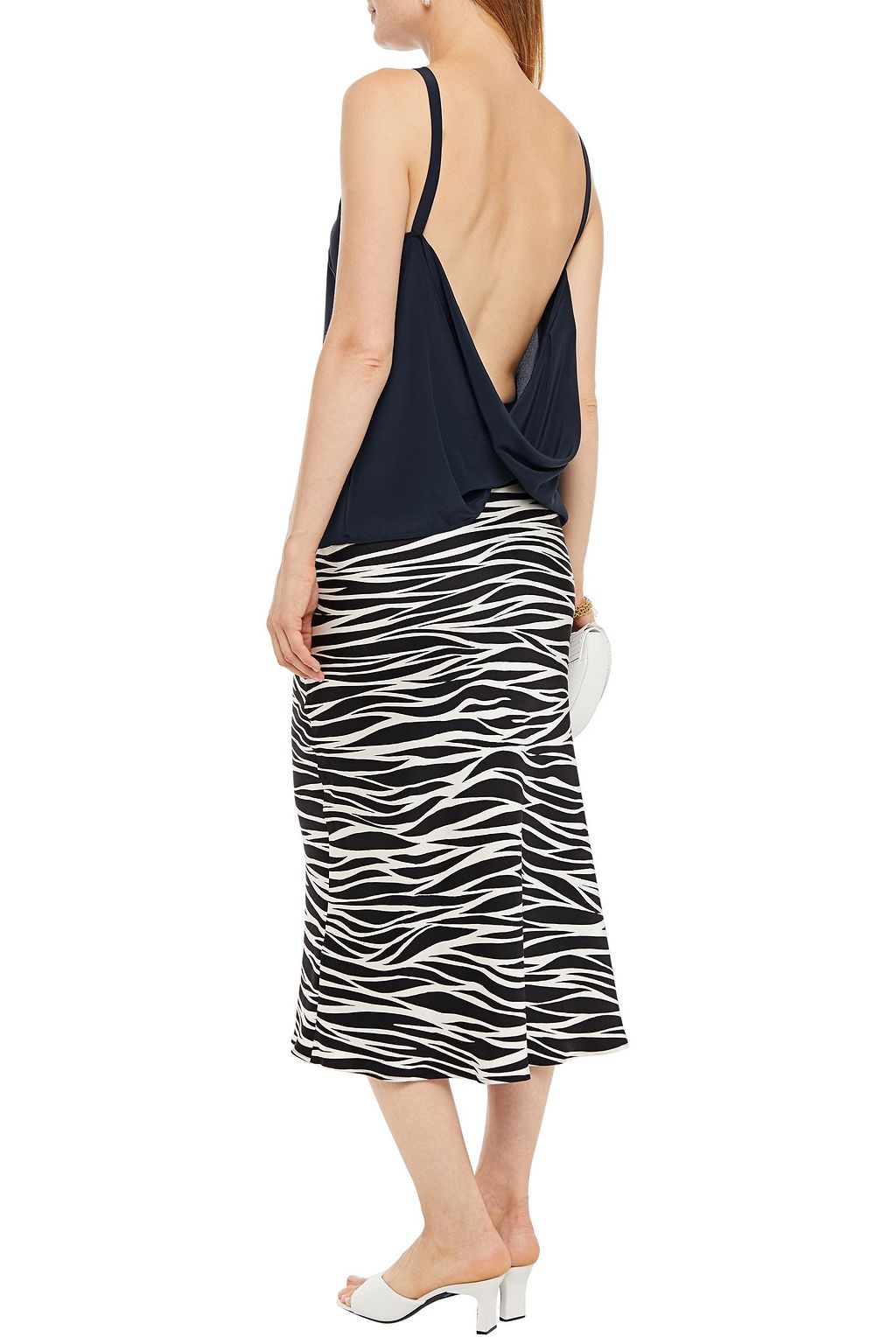 GINIA Draped silk crepe de chine camisole
