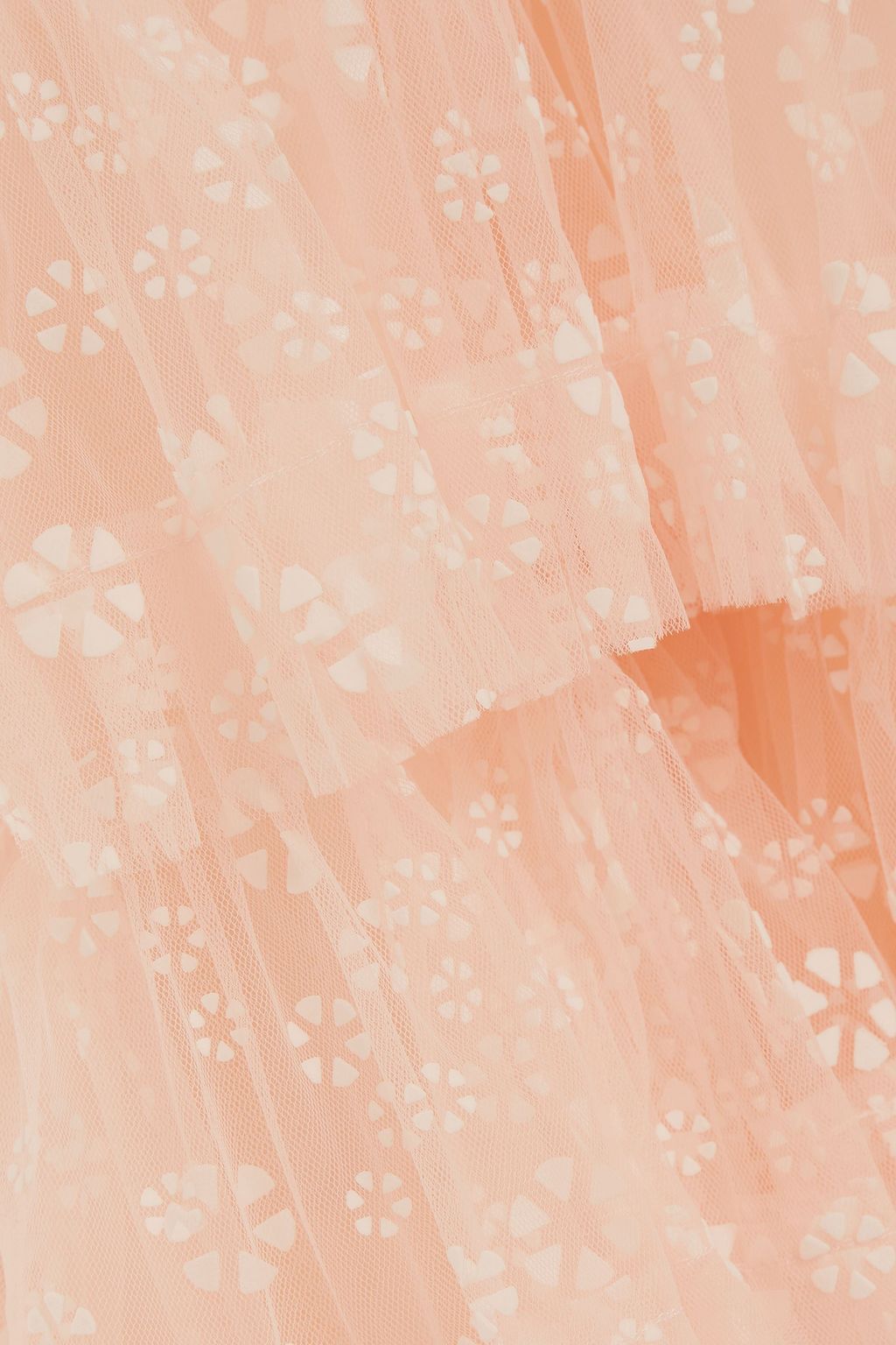 TORY BURCH Wrap-effect tiered flocked tulle maxi dress
