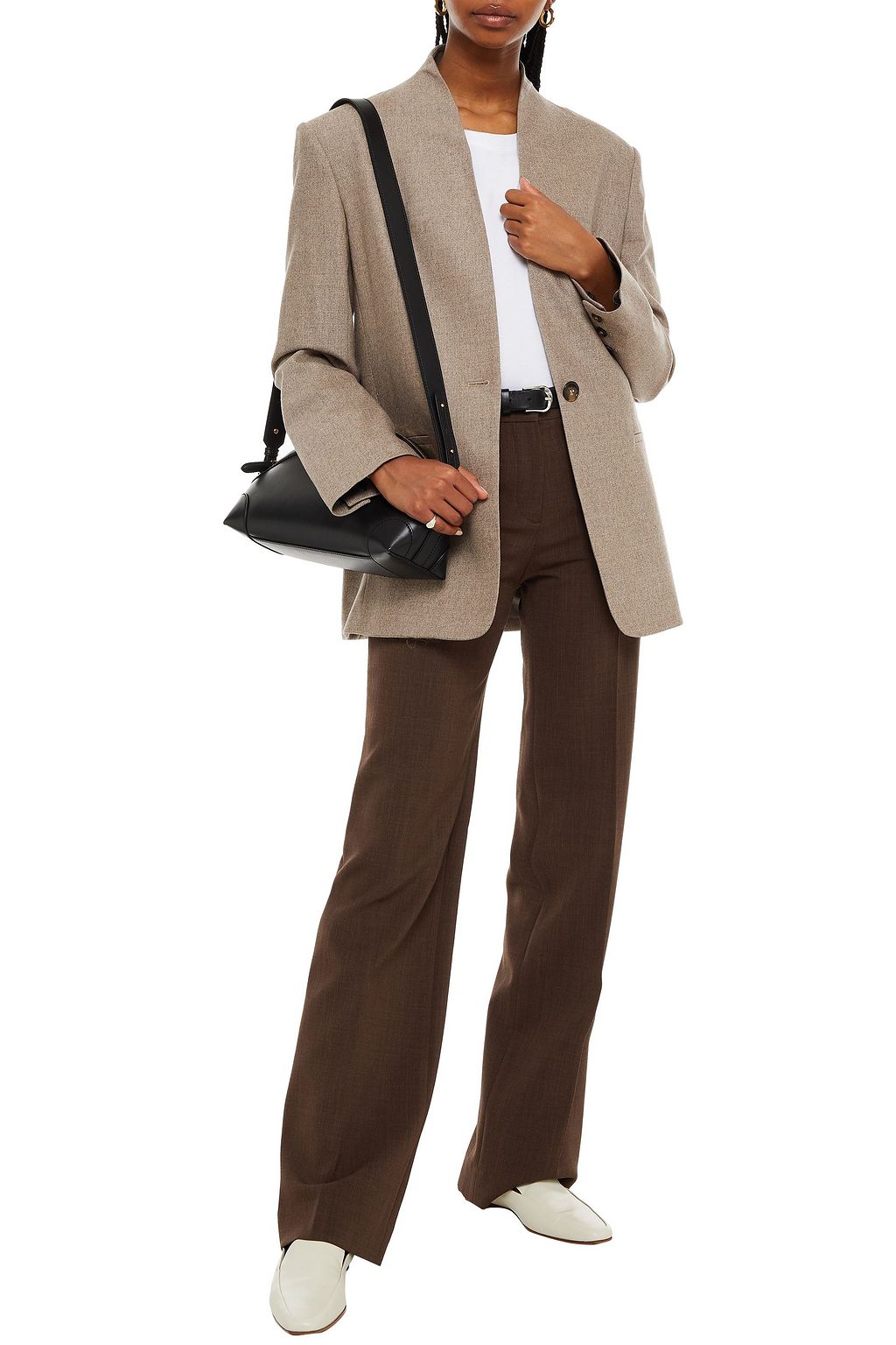 LOULOU STUDIO Folaca mélange wool-blend twill blazer
