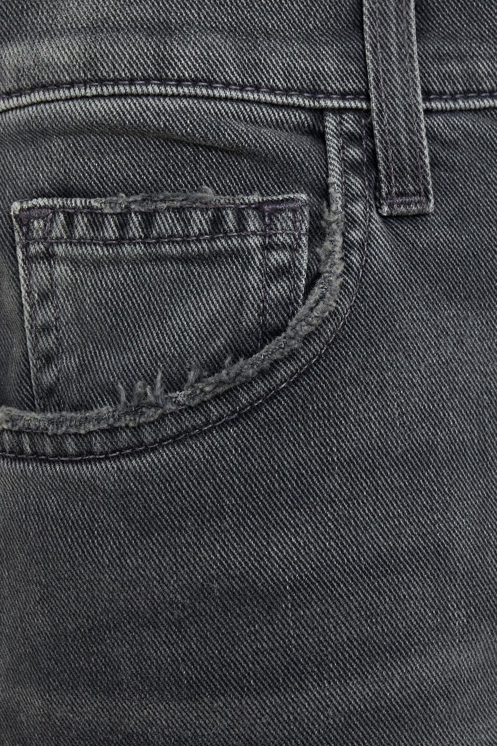CURRENT/ELLIOTT The Stovepipe distressed high-rise slim-leg jeans