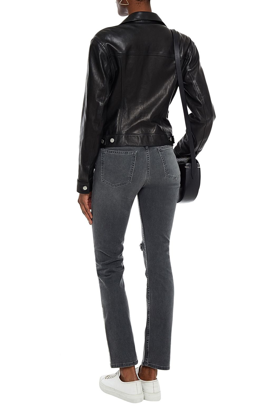CURRENT/ELLIOTT The Stovepipe distressed high-rise slim-leg jeans