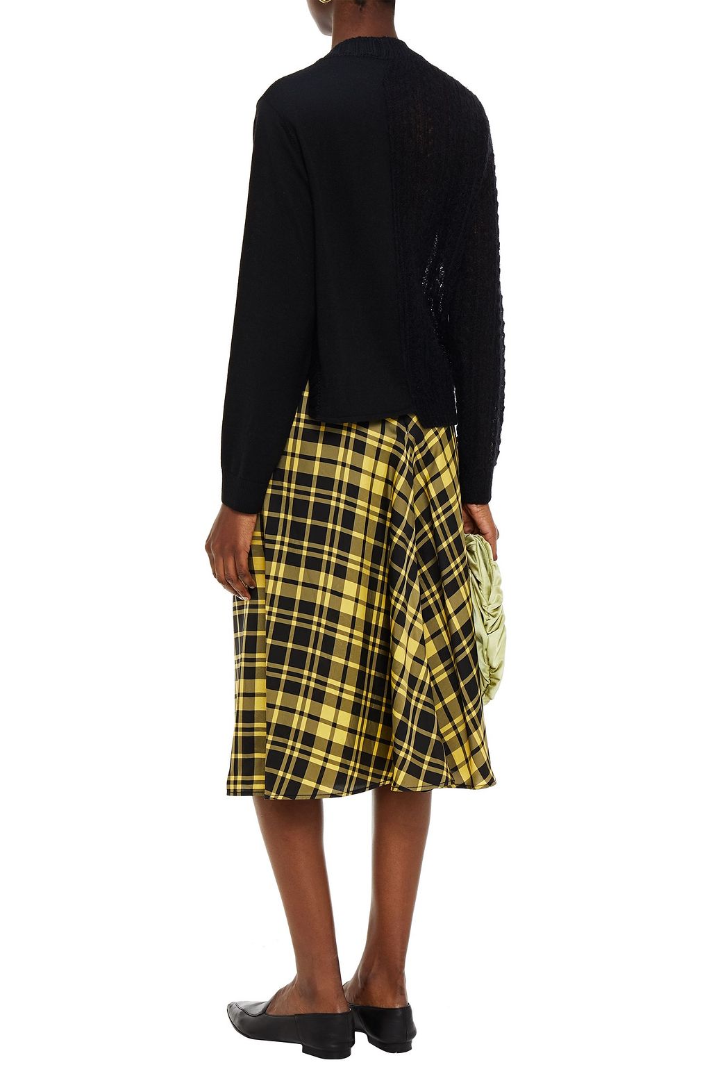 VIVETTA Ruffle-trimmed paneled mohair-blend cardigan