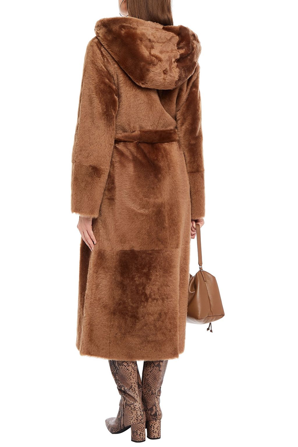 YVES SALOMON Reversible shearling hooded coat