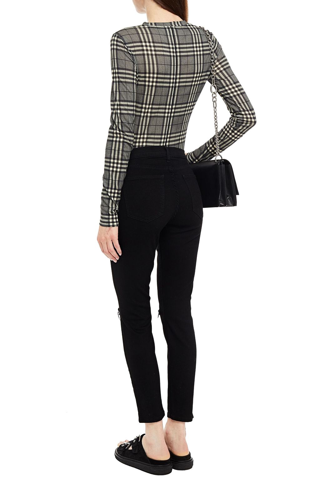 CURRENT/ELLIOTT The Stiletto distressed mid-rise skinny jeans