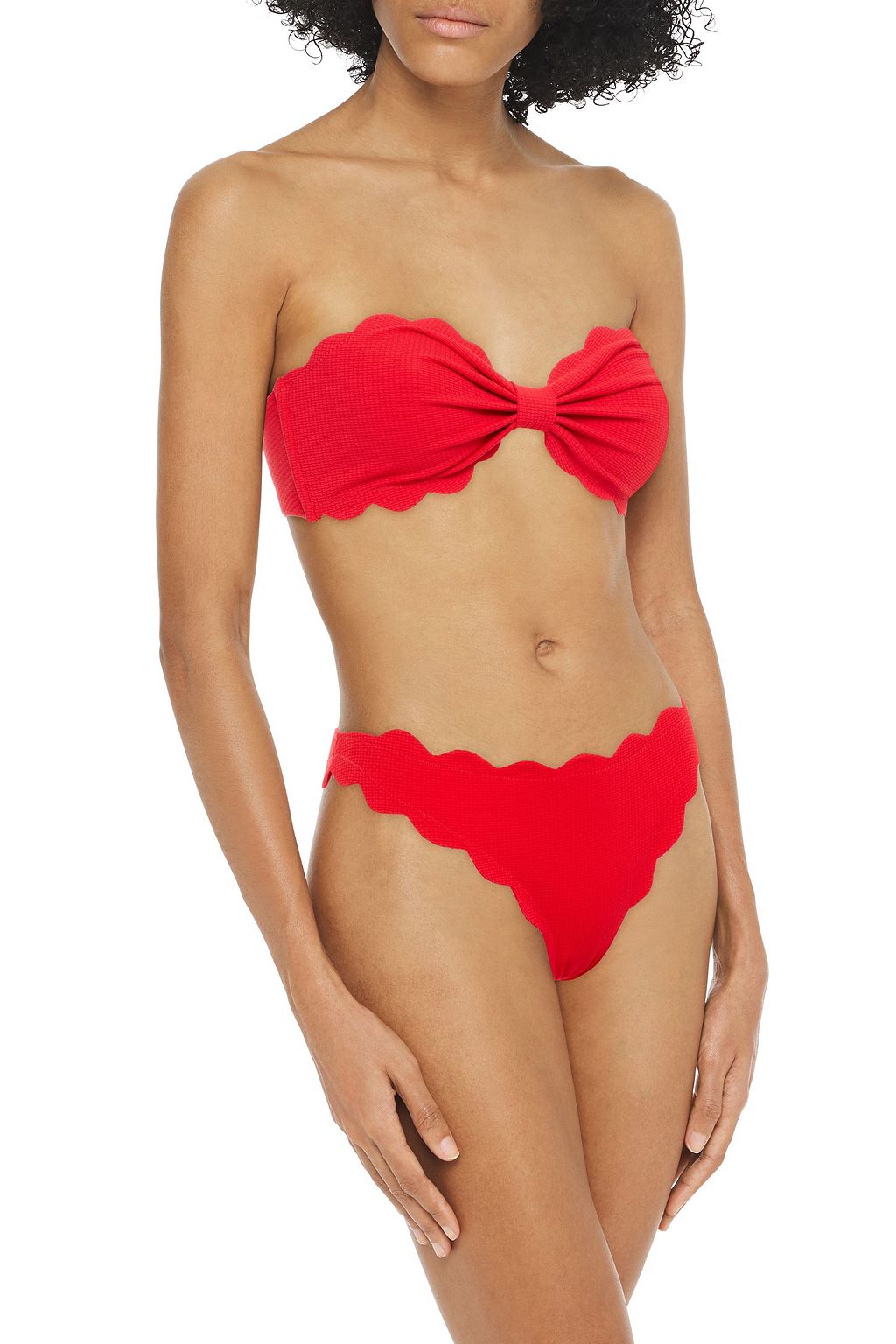 MARYSIA Antibes scalloped bandeau bikini top