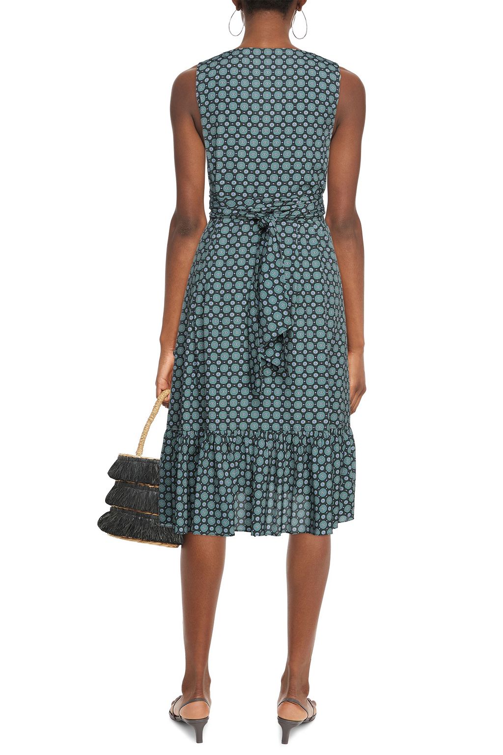 TORY BURCH Printed crepe midi wrap dress