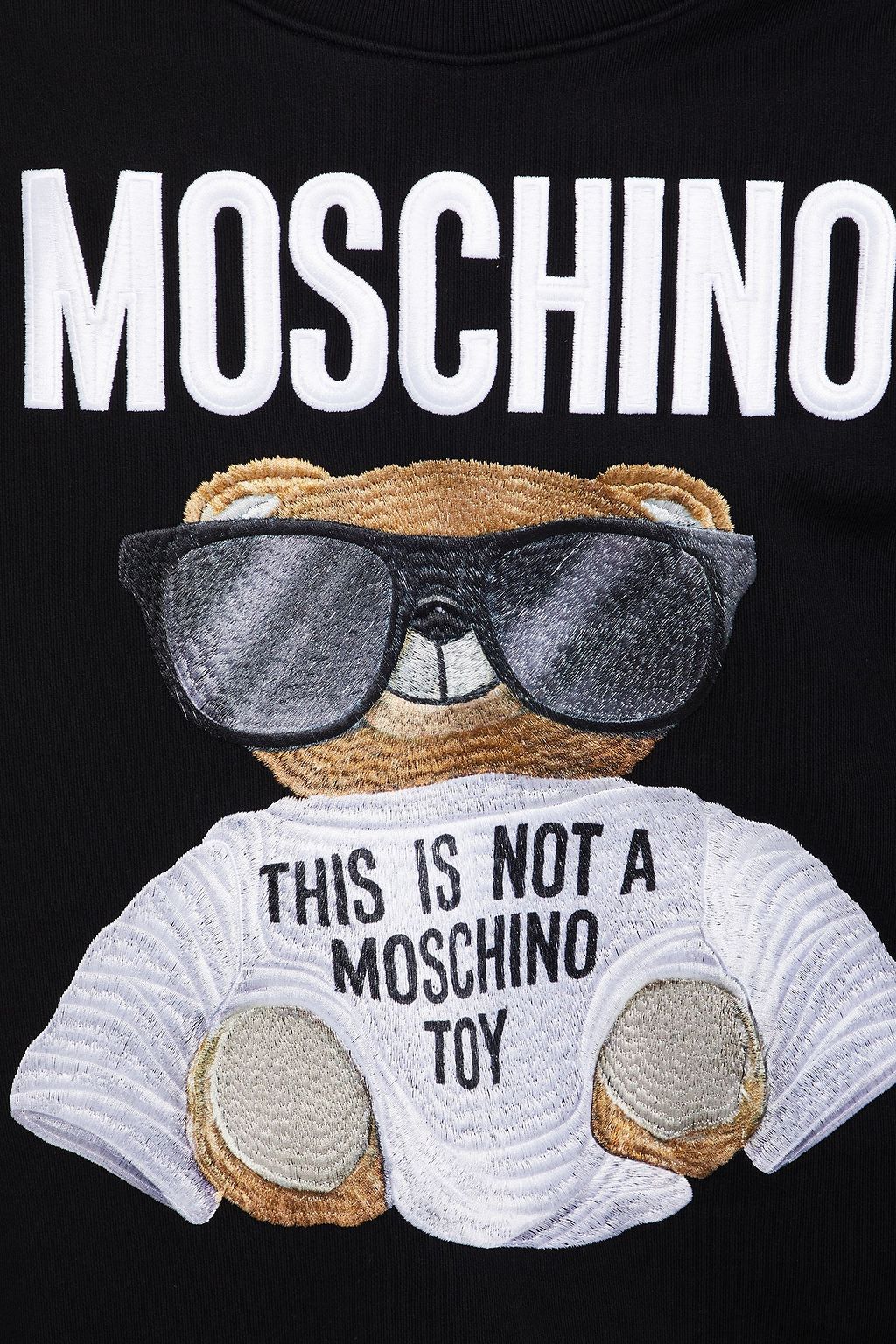 MOSCHINO Embroidered French cotton-terry sweatshirt