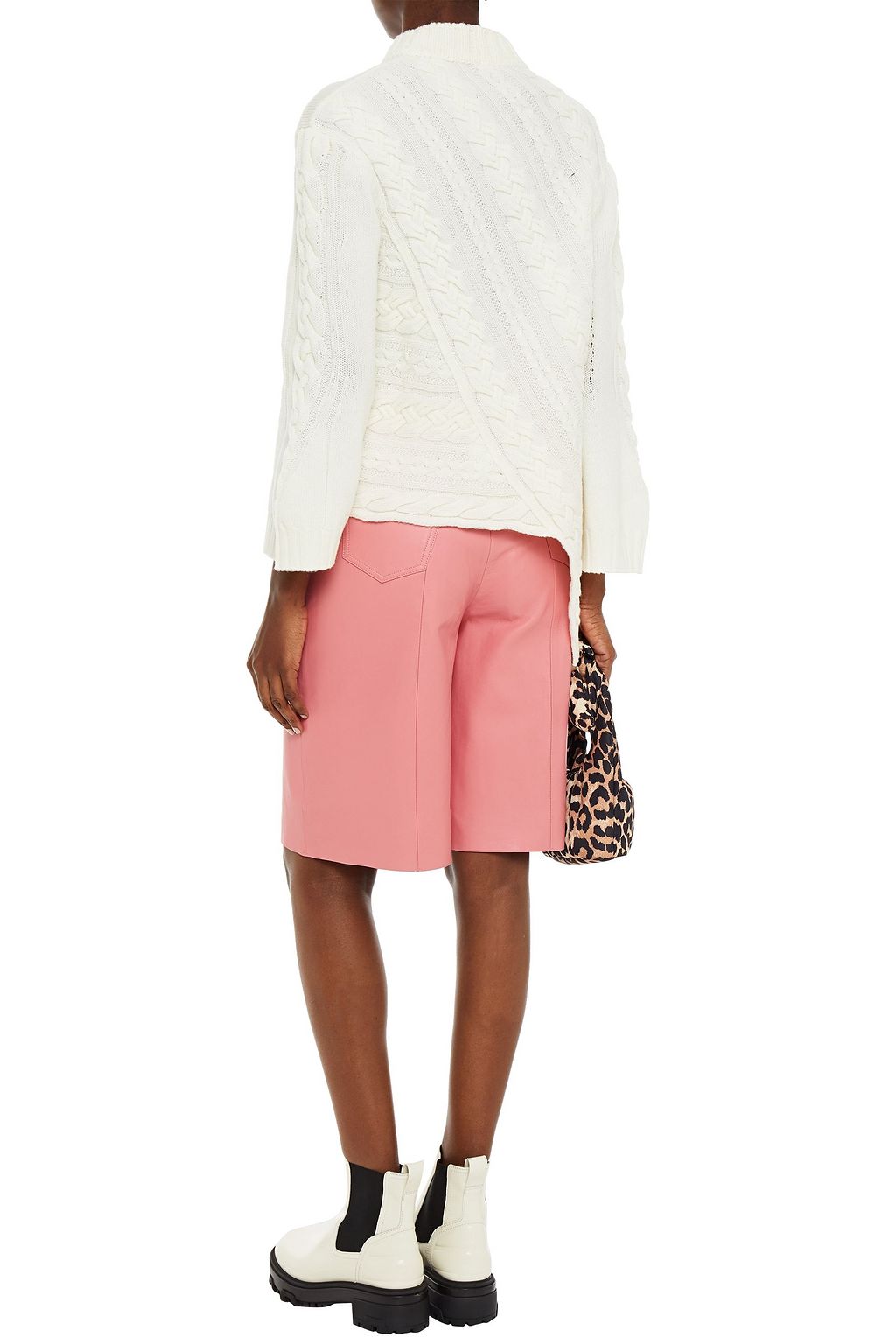 VIVETTA Asymmetric cable-knit wool sweater