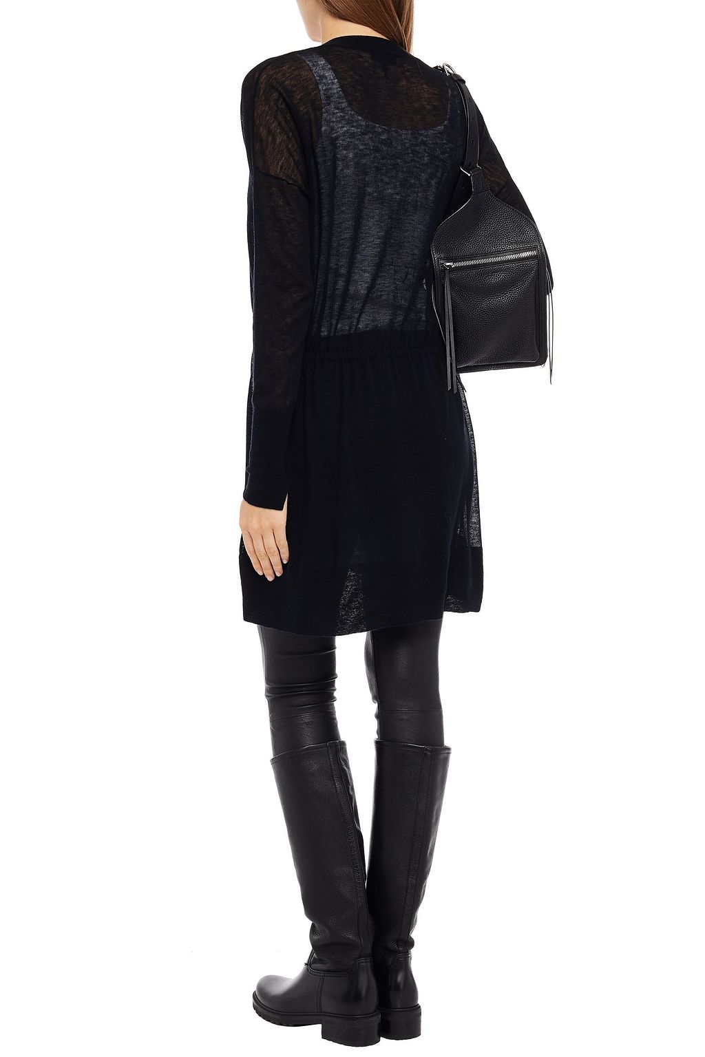 RAG & BONE Belted mélange wool-blend cardigan