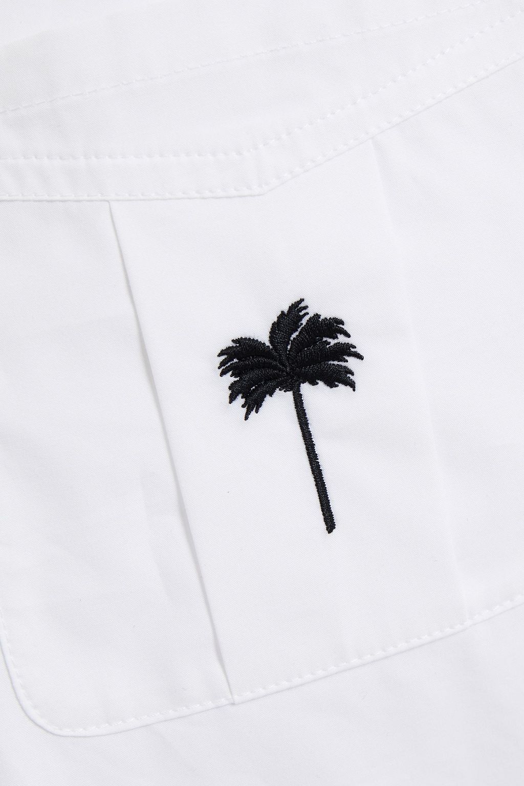 PALM ANGELS Embroidered cotton-poplin shirt