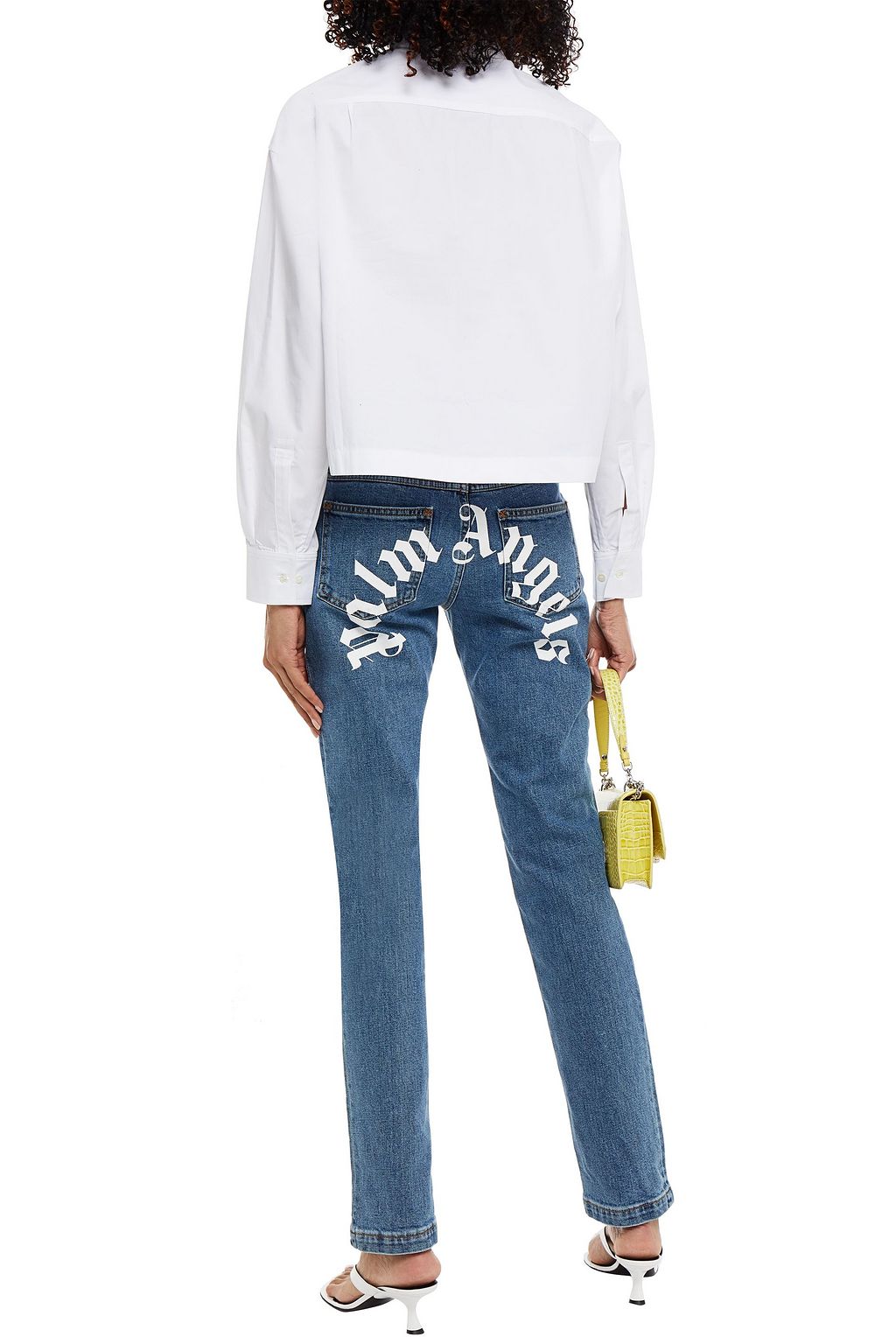 PALM ANGELS Embroidered cotton-poplin shirt