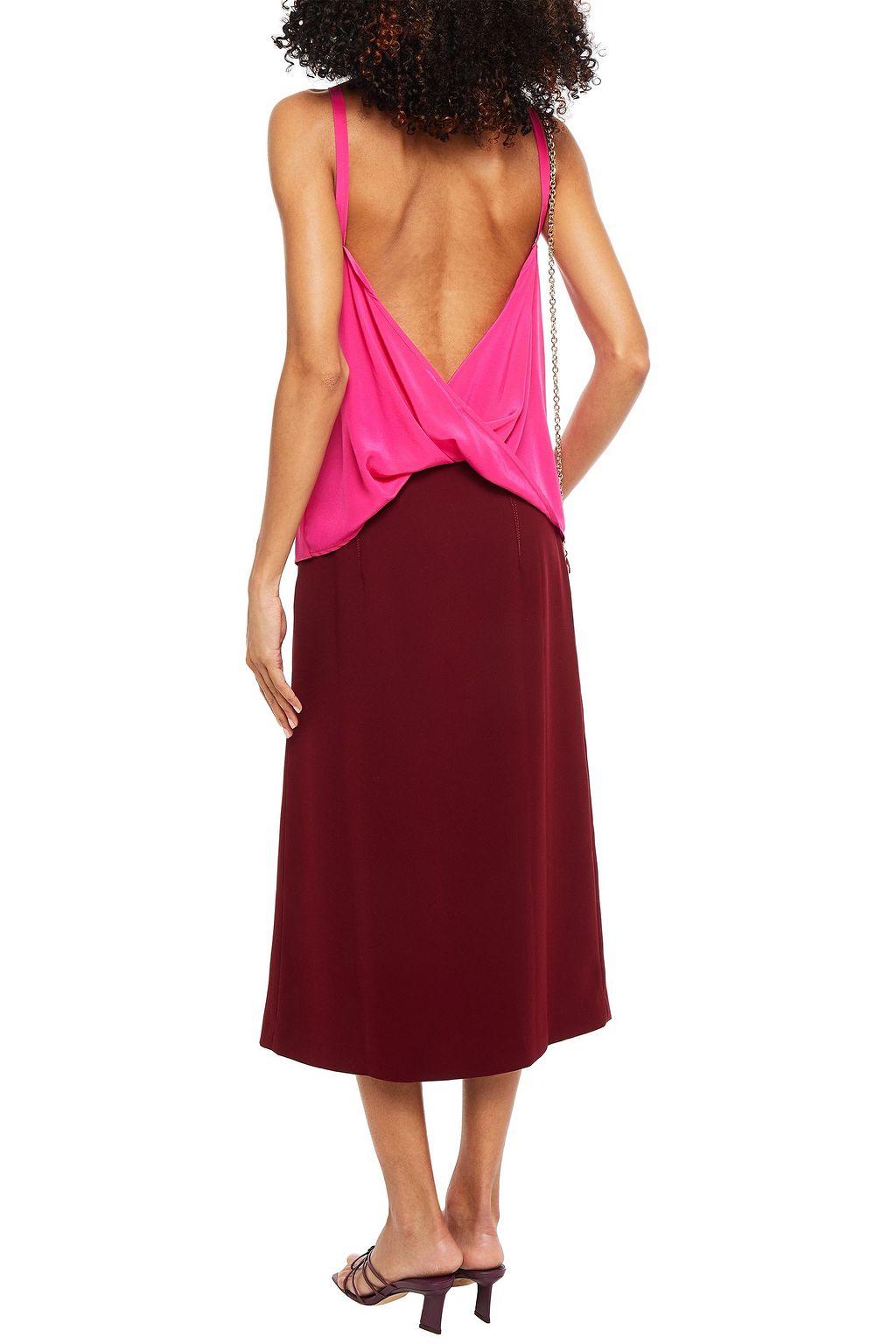 GINIA Draped silk crepe de chine camisole