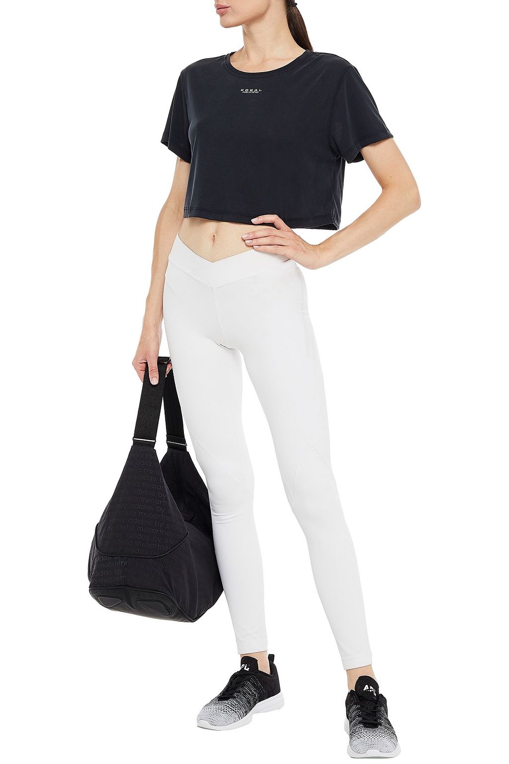 KORAL Cropped printed jersey top