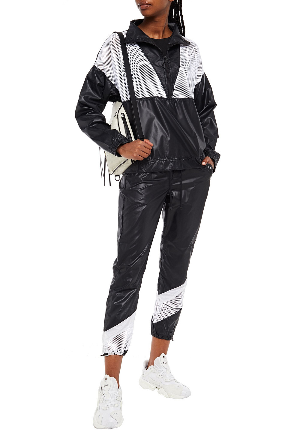 Koral Nova Vento Paneled Shell And Stretch-mesh Jacket In Black