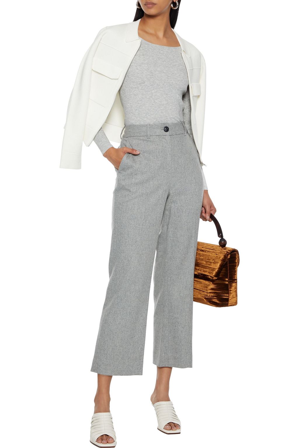 MICHAEL KORS COLLECTION Mélange ribbed-knit top