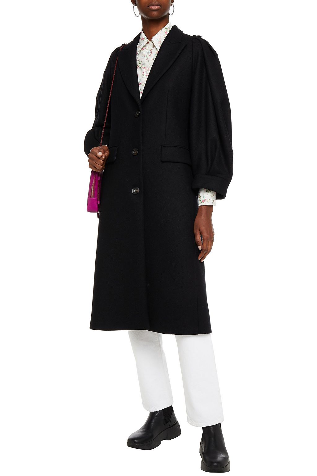 pleated wool coat